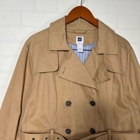 Gap Womens Trench Coat Size XL Tan belt - Picture 3 of 16